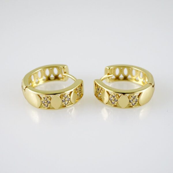 E2402 Earrings - Aretes - Zircon Stone - 14K Real Color
