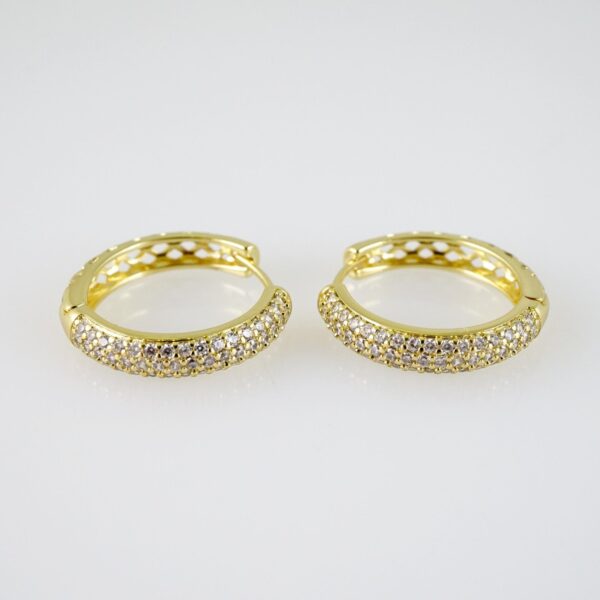 E2404 Earrings - Aretes - Zircon Stone - 14K Real Color