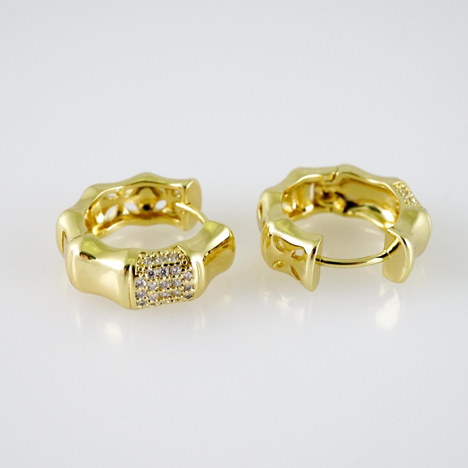E2405 Earrings - Aretes - Zircon Stone - 14K Real Color - Image 2