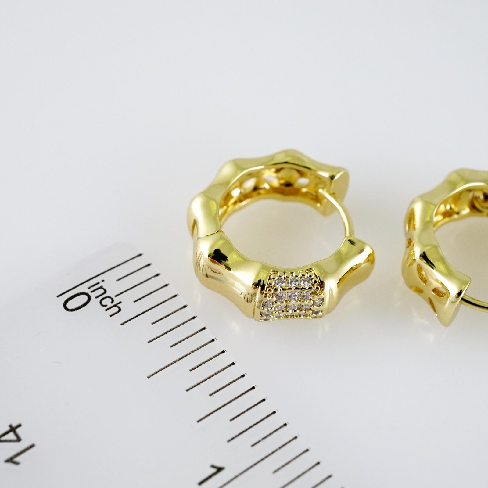 E2405 Earrings - Aretes - Zircon Stone - 14K Real Color - Image 3