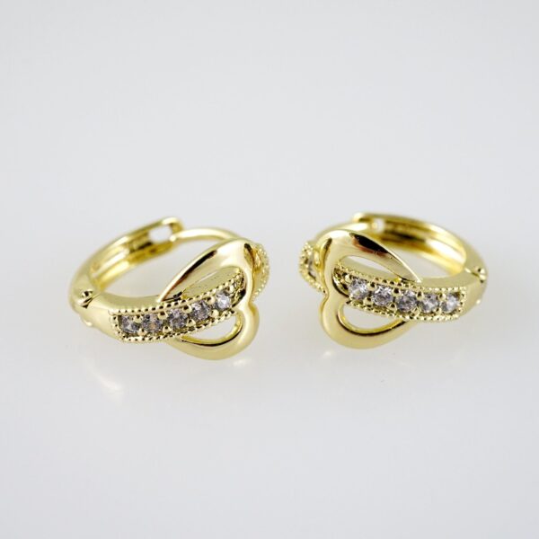E2407 Earrings - Aretes - Zircon Stone - 14K Real Color