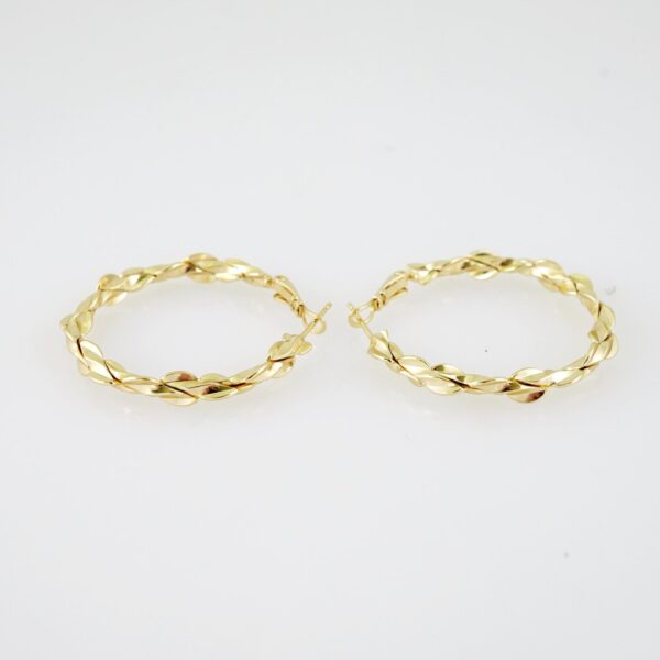 E1990 Earrings - Aretes - Plain - 14k Real Color
