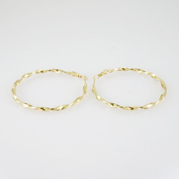 E1991 Earrings - Aretes - Plain - 14k Real Color