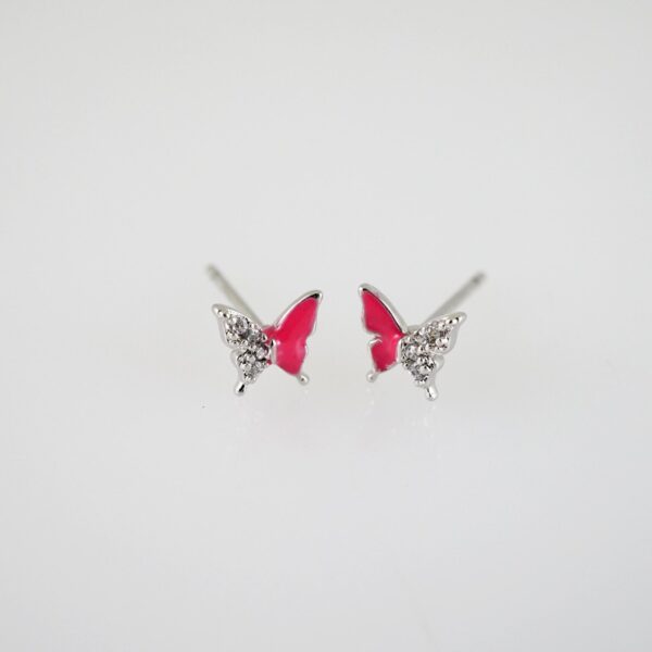 E2410 Earrings - Aretes - Zircon Stone - Silver Color