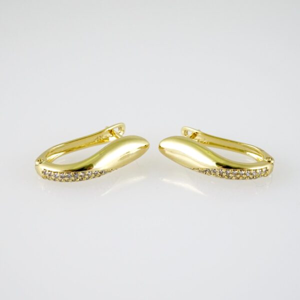 E2412 Earrings - Aretes - Zircon Stone - 14K Real Color