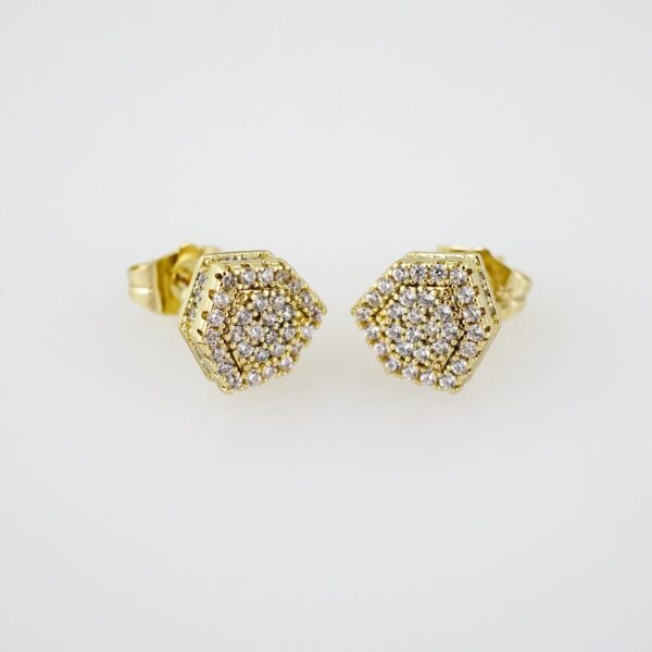 E2006 Earrings - Aretes - Zircon Stone - 14K Real Color