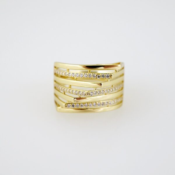 R691 RING - ANILLO - Zircon Stone - 14K Real Color