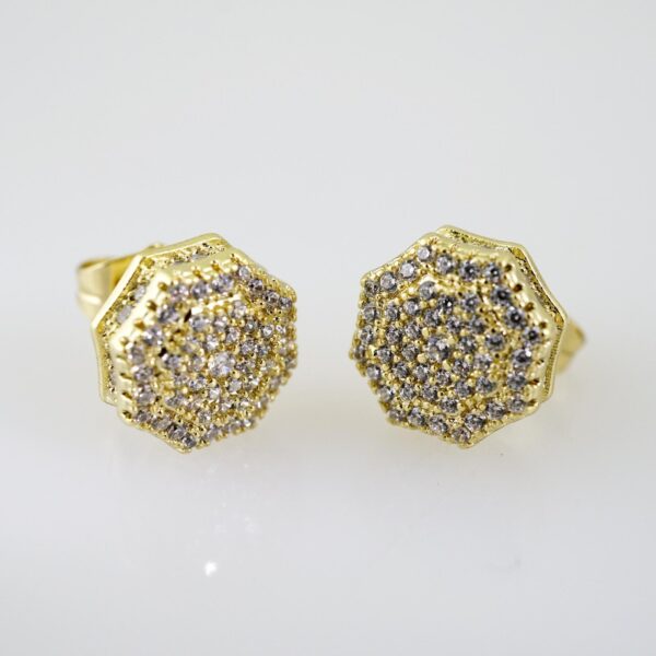 E2244 Earrings - Aretes - Zircon Stone - 14K Real Color
