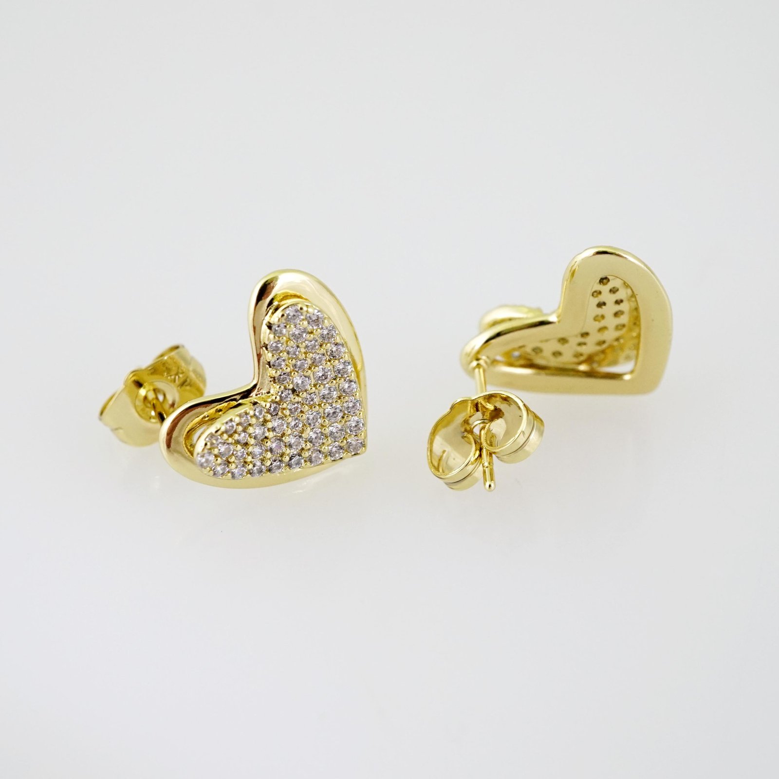 E2245 Earrings - Aretes - Zircon Stone - 14K Real Color - Image 2