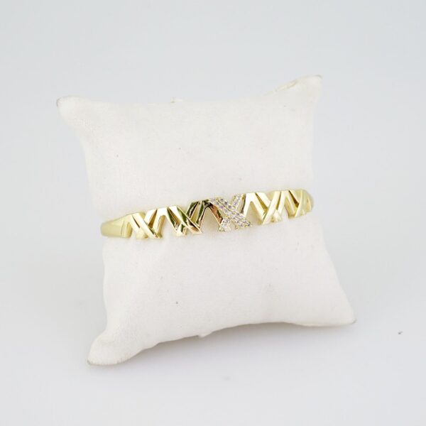 P373 Bangle - Pulso -  14K Real Color - Zircon Stone