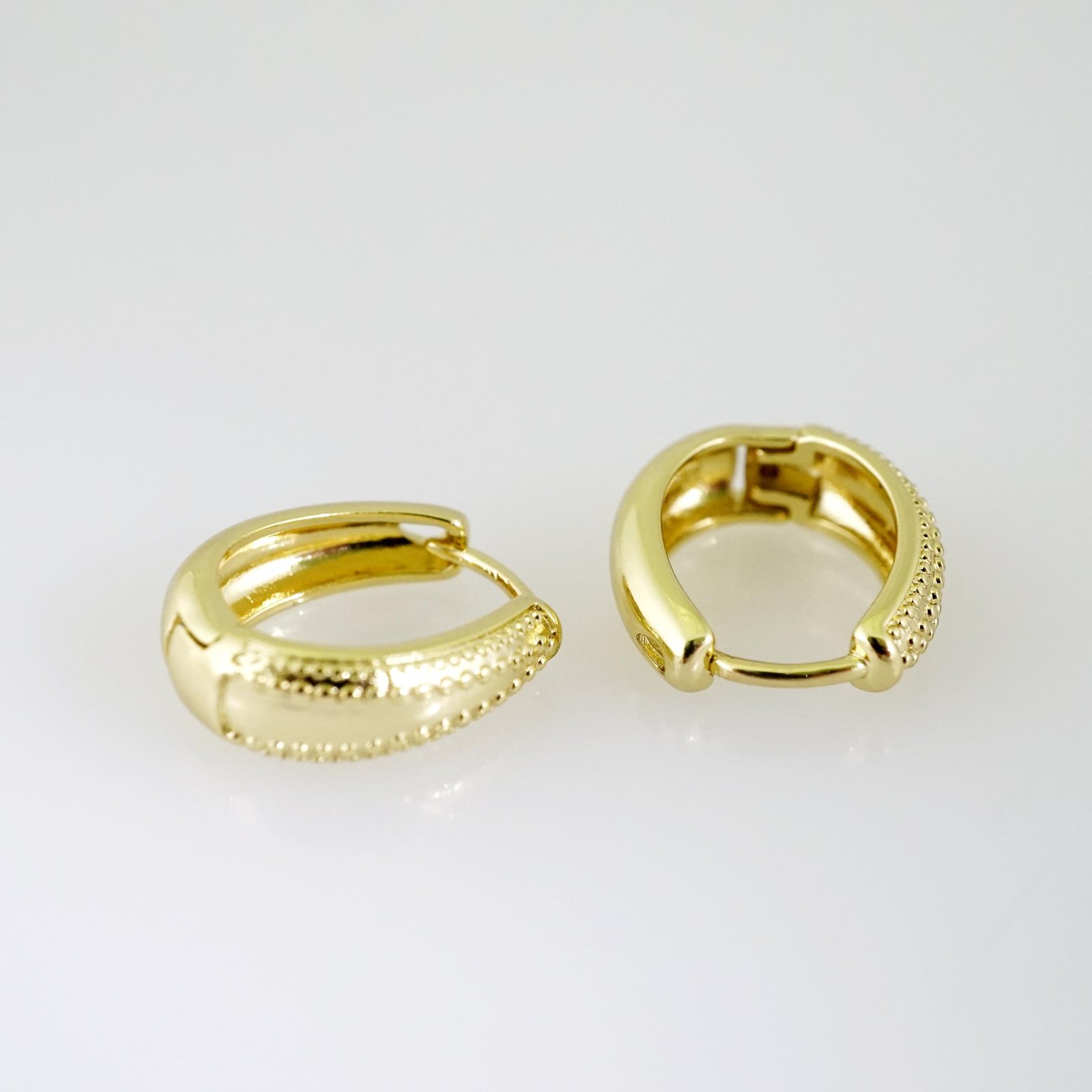 E2246 Earrings - Aretes - Plain - 14K Real Color - Image 2
