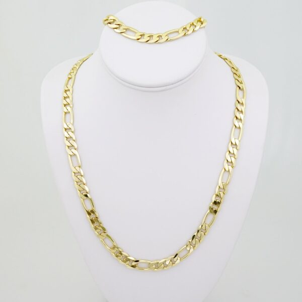 SET1687 Cadenas - Pulsera - Chain - Bracelet - 14K Real Color - Plain 10mmX60cm