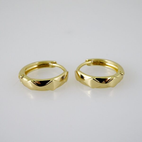 E2416 Earrings - Aretes - Plain - 14K Real Color