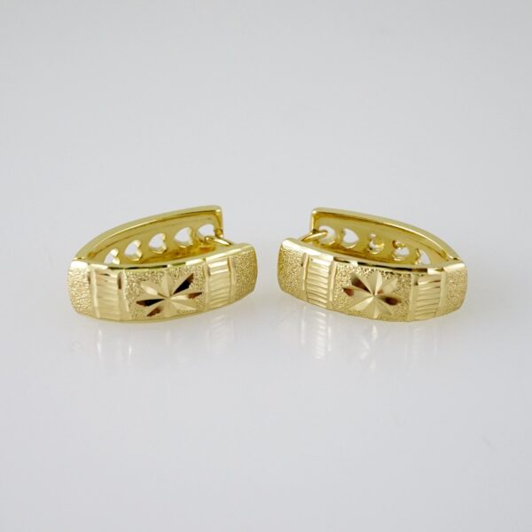 E2417 Earrings - Aretes - Plain - 14K Real Color