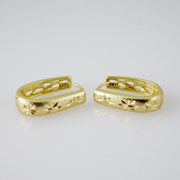 E2418 Earrings - Aretes - Plain - 14K Real Color