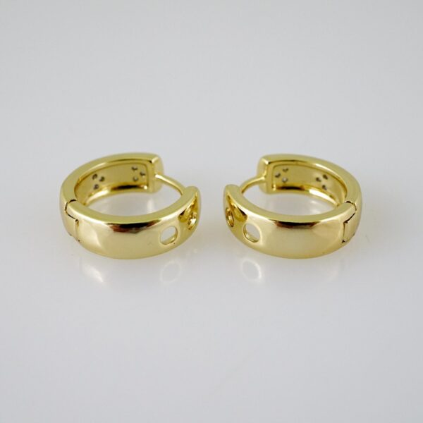 E2423 Earrings - Aretes - Zircon Stone - 14K Real Color