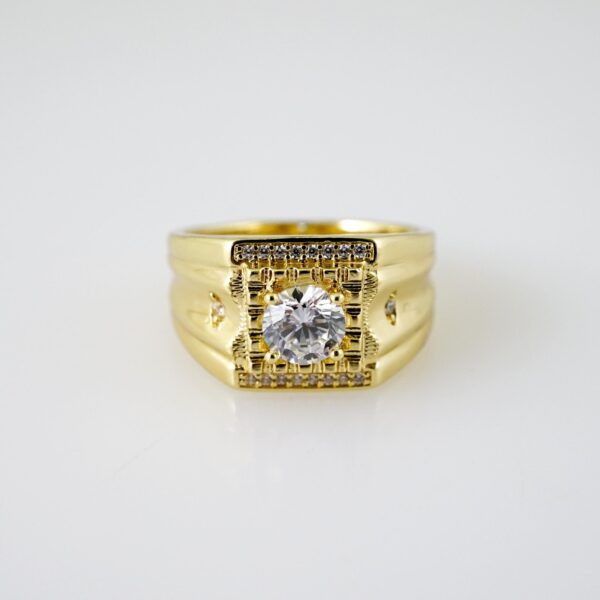 R751 RING - ANILLO - Zircon Stone - 14K Real Color