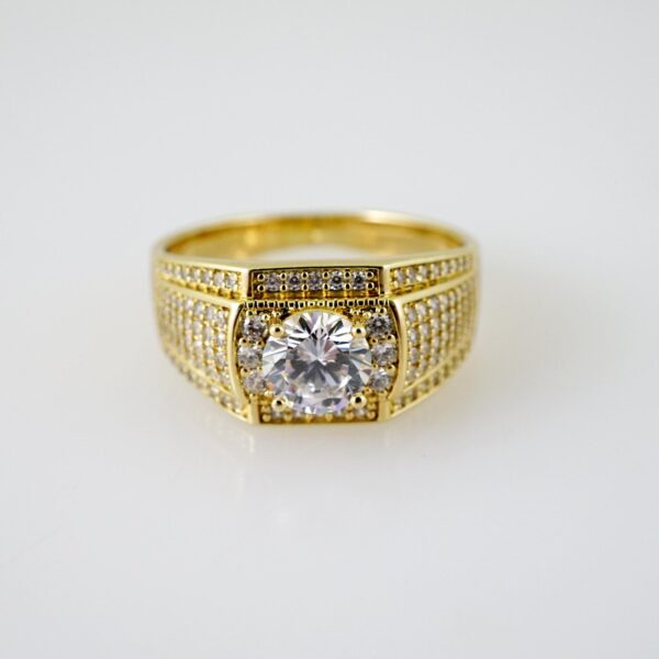 R754 RING - ANILLO - Zircon Stone - 14K Real Color