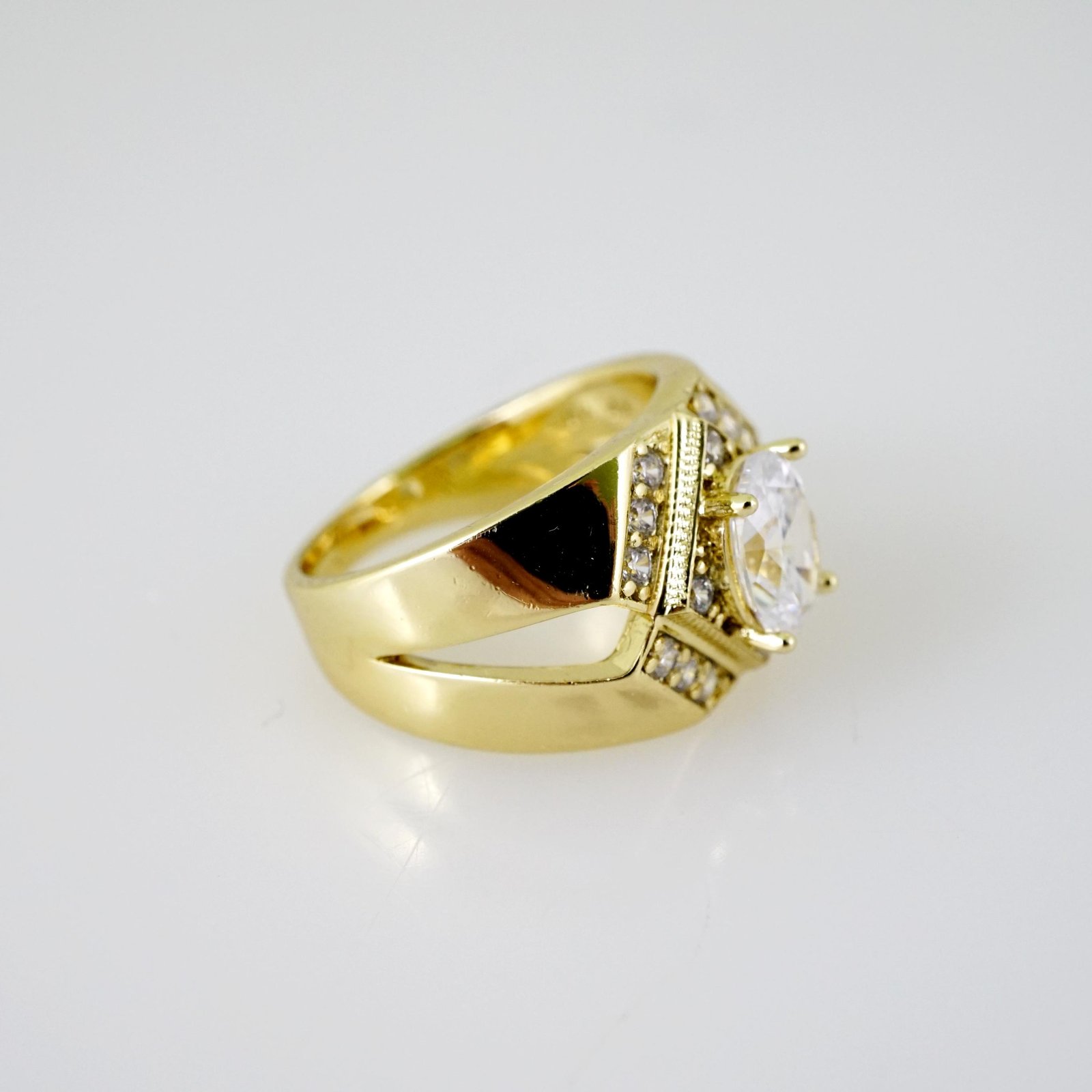 R755 RING - ANILLO - Zircon Stone - 14K Real Color - Image 2