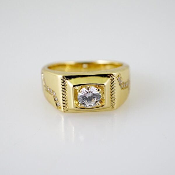 R757 RING - ANILLO - Zircon Stone - 14K Real Color