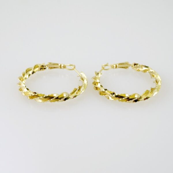 E2014 Earrings - Aretes - Plain - 14k Real Color