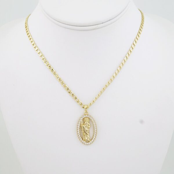 SET1703 Cadenas & Colgantes - Chain - Pendants - Zircon Stone - 14K Real Color - 3mmX60cm