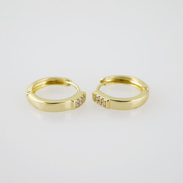 E2021 Earrings - Aretes - Zircon Stone - 14K Real Color