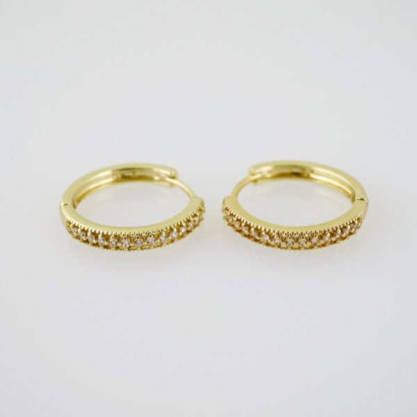 E2025 Earrings - Aretes - Zircon Stone - 14K Real Color