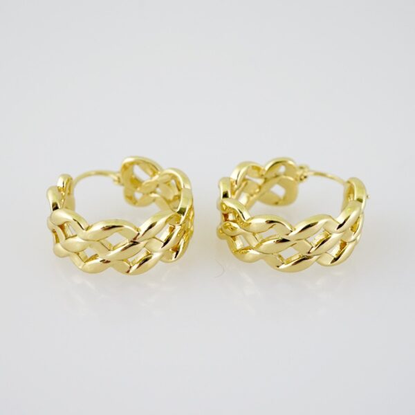 E2027 Earrings - Aretes - Plain - 14k Real Color