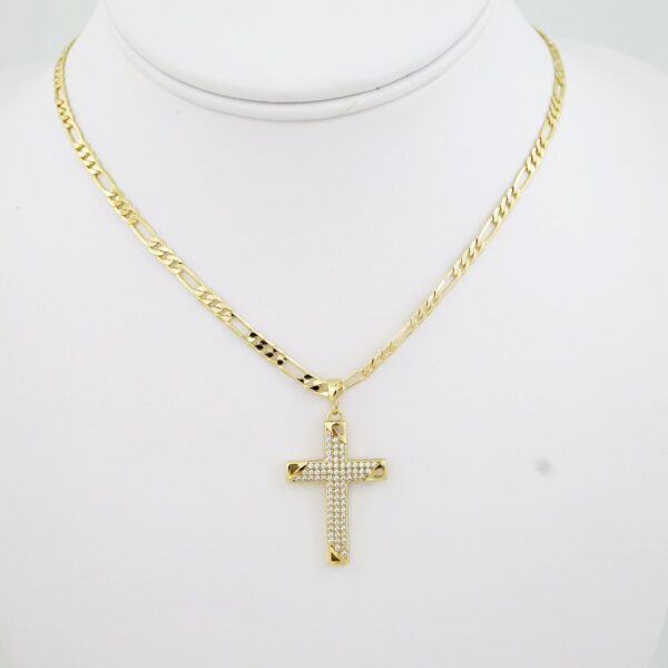 SET1714 Cadenas & Colgantes - Chain - Pendants - Zircon Stone - 14K Real Color - 3mmX45cm
