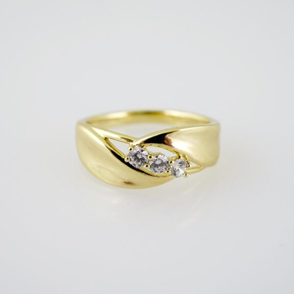 R696 RING - ANILLO - Zircon Stone - 14K Real Color