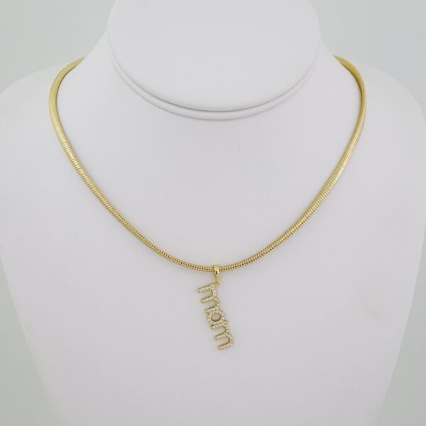 SET1526 Gargantilla - Choker W Pendants - Zircon Stone - 14K Real Color