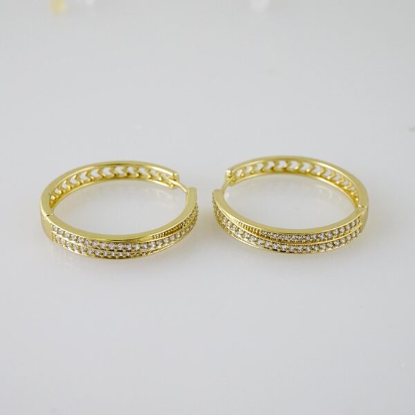 E2426 Earrings - Aretes - Zircon Stone - 14K Real Color