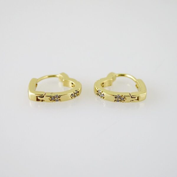E2434 Earrings - Aretes - Zircon Stone - 14K Real Color