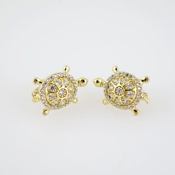 E2031 Earrings - Aretes - Zircon Stone - 14K Real Color