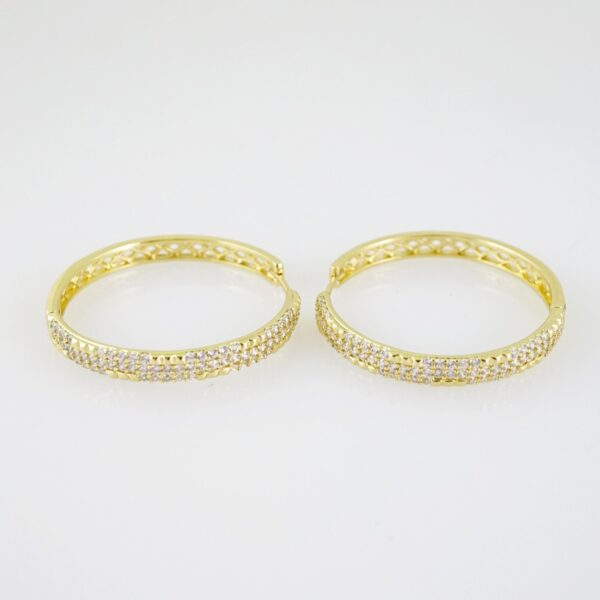 E2033 Earrings - Aretes - Zircon Stone - 14K Real Color