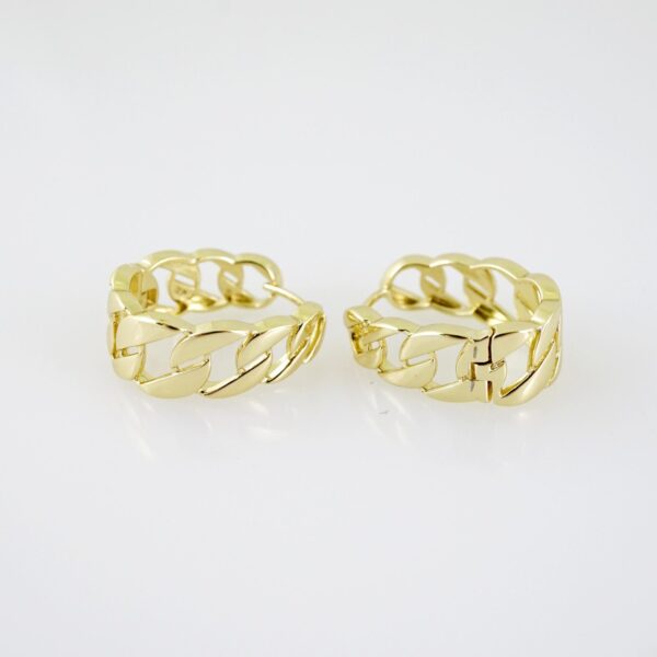 E2034 Earrings - Aretes - Plain - 14K Real Color