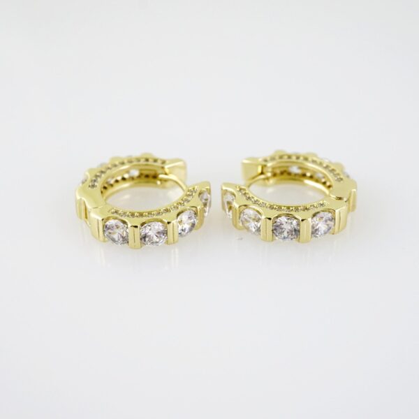 E2035 Earrings - Aretes - Zircon Stone - 14K Real Color