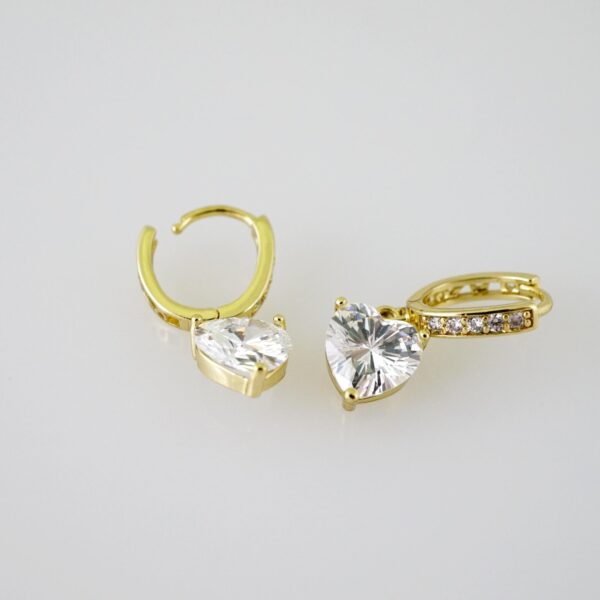 E2440 Earrings - Aretes - Zircon Stone - 14K Real Color
