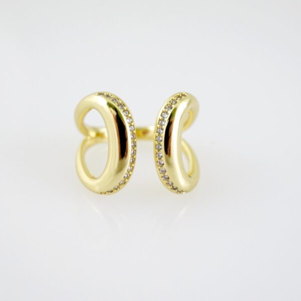 R699 RING - ANILLO - Zircon Stone - 14K Real Color - AJUSTABLE