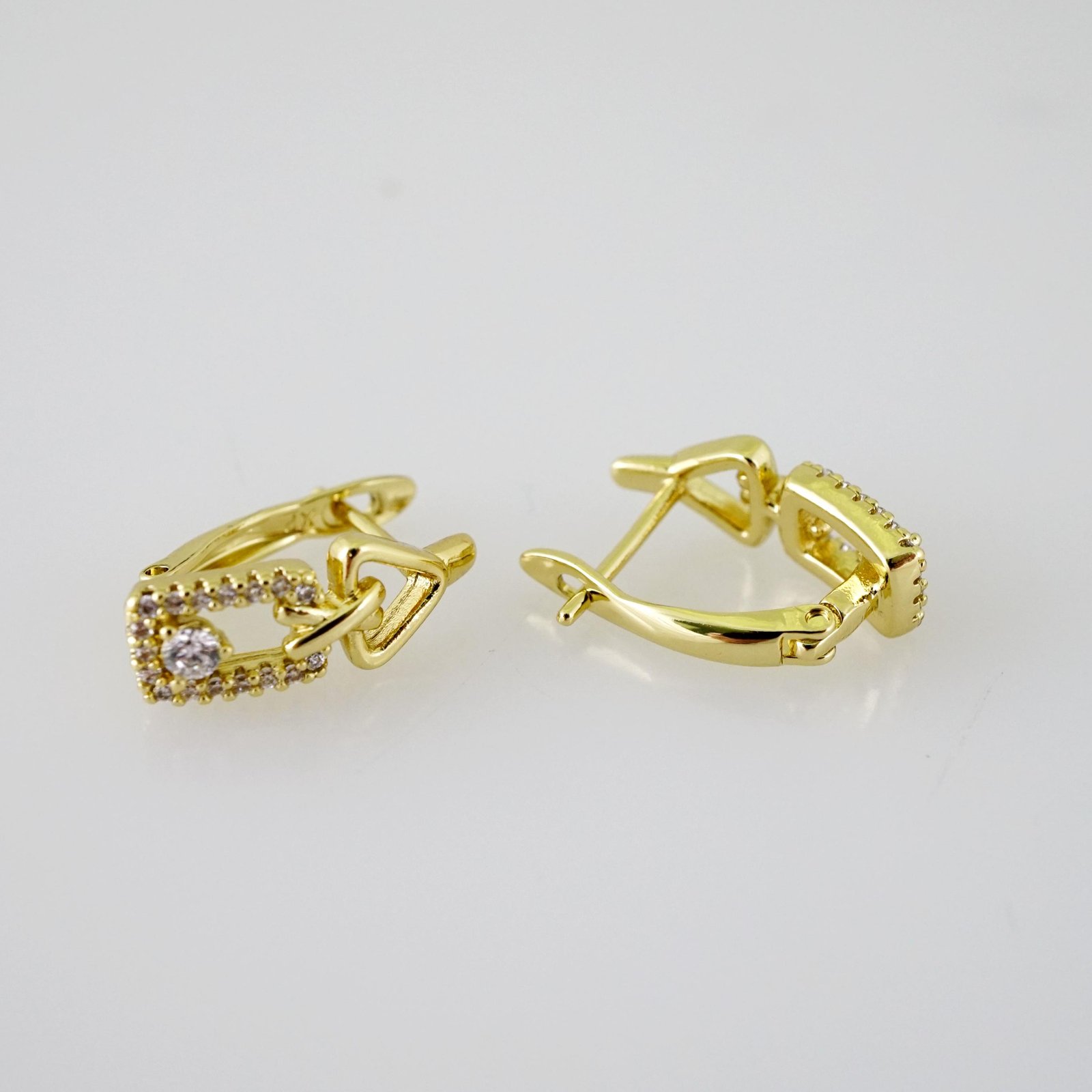 E2447 Earrings - Aretes - Zircon Stone - 14K Real Color - Image 2