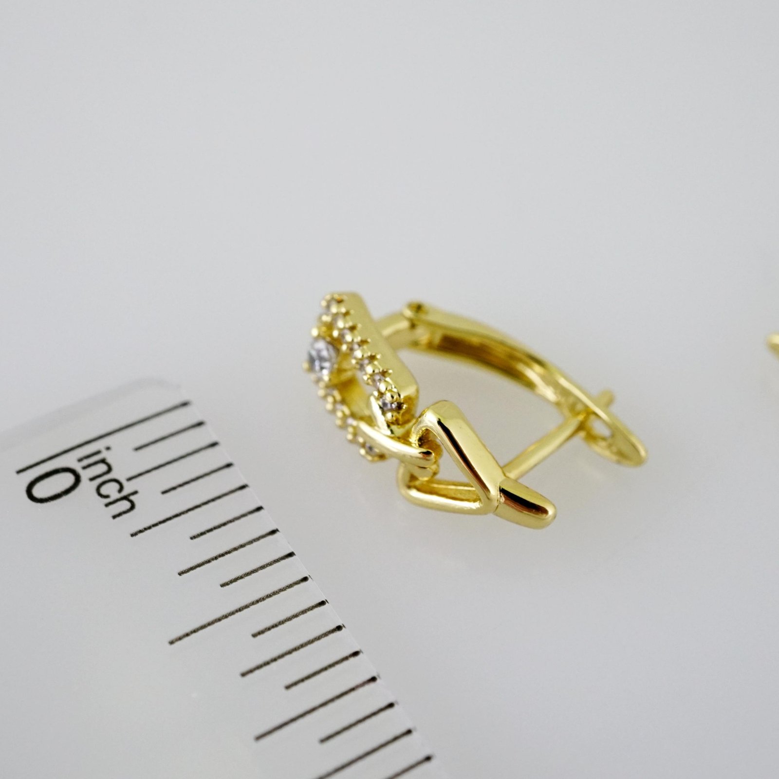 E2447 Earrings - Aretes - Zircon Stone - 14K Real Color - Image 3