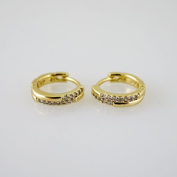 E2448 Earrings - Aretes - Zircon Stone - 14K Real Color