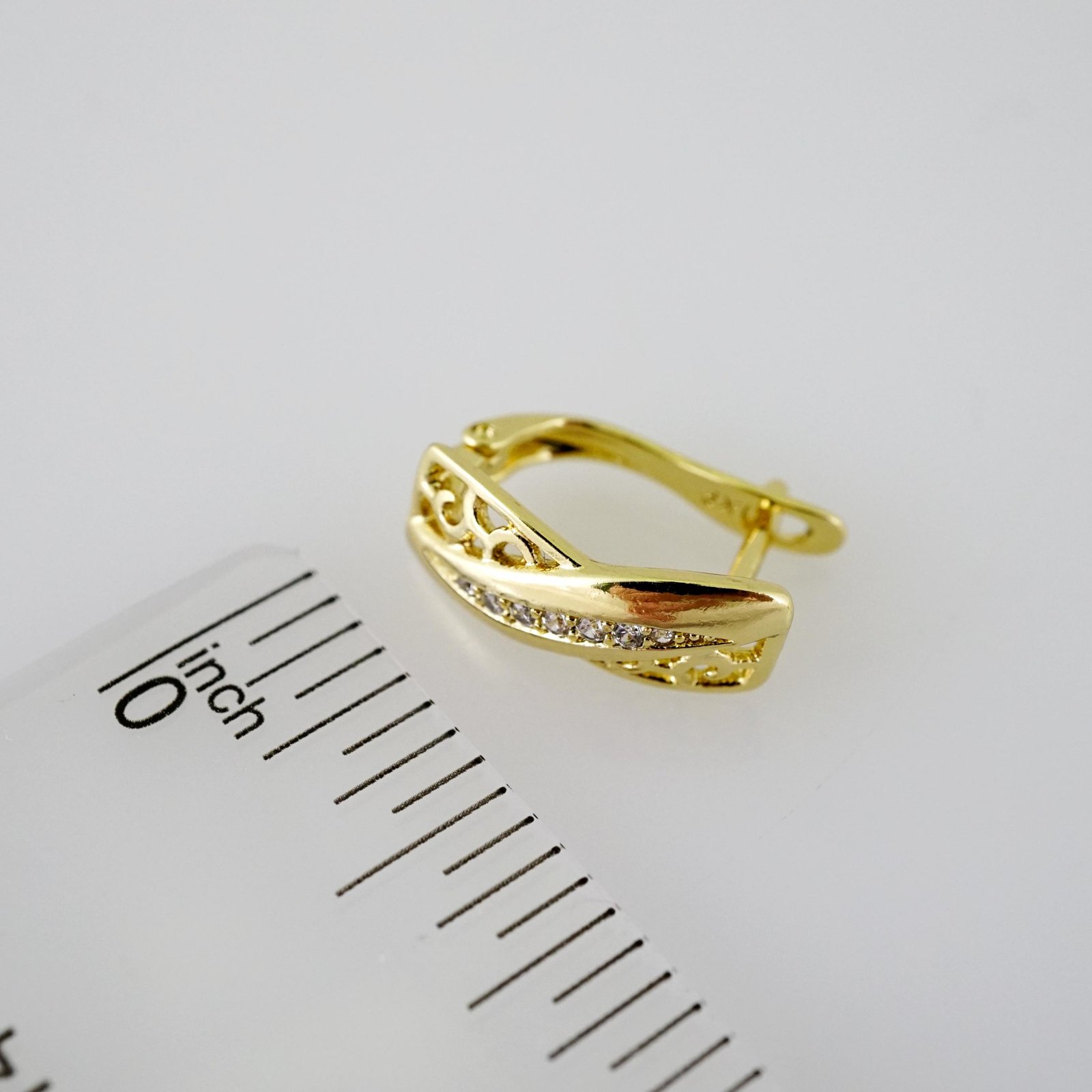 E2449 Earrings - Aretes - Zircon Stone - 14K Real Color - Image 3