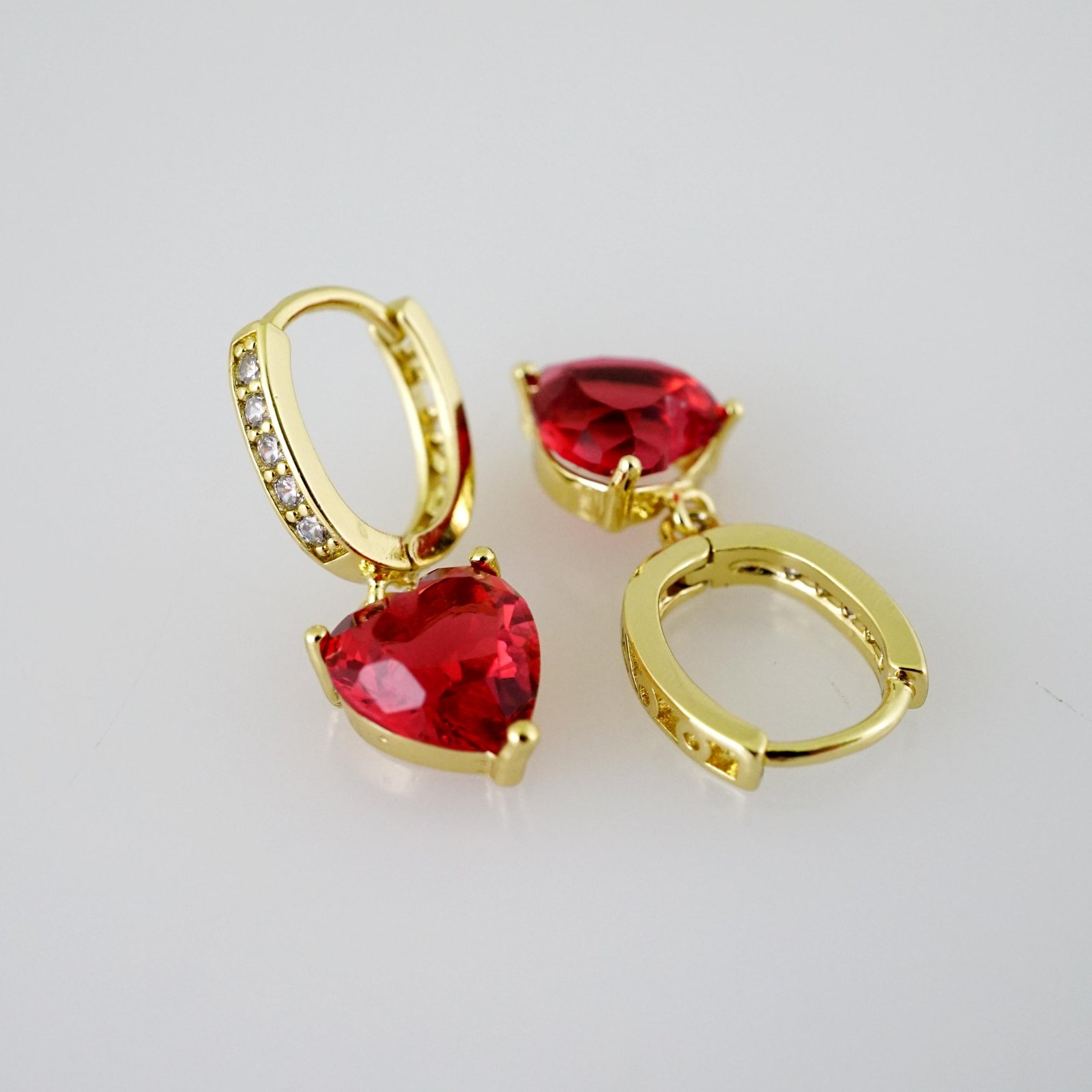 E2455 Earrings - Aretes - Zircon Stone - 14K Real Color - Image 2