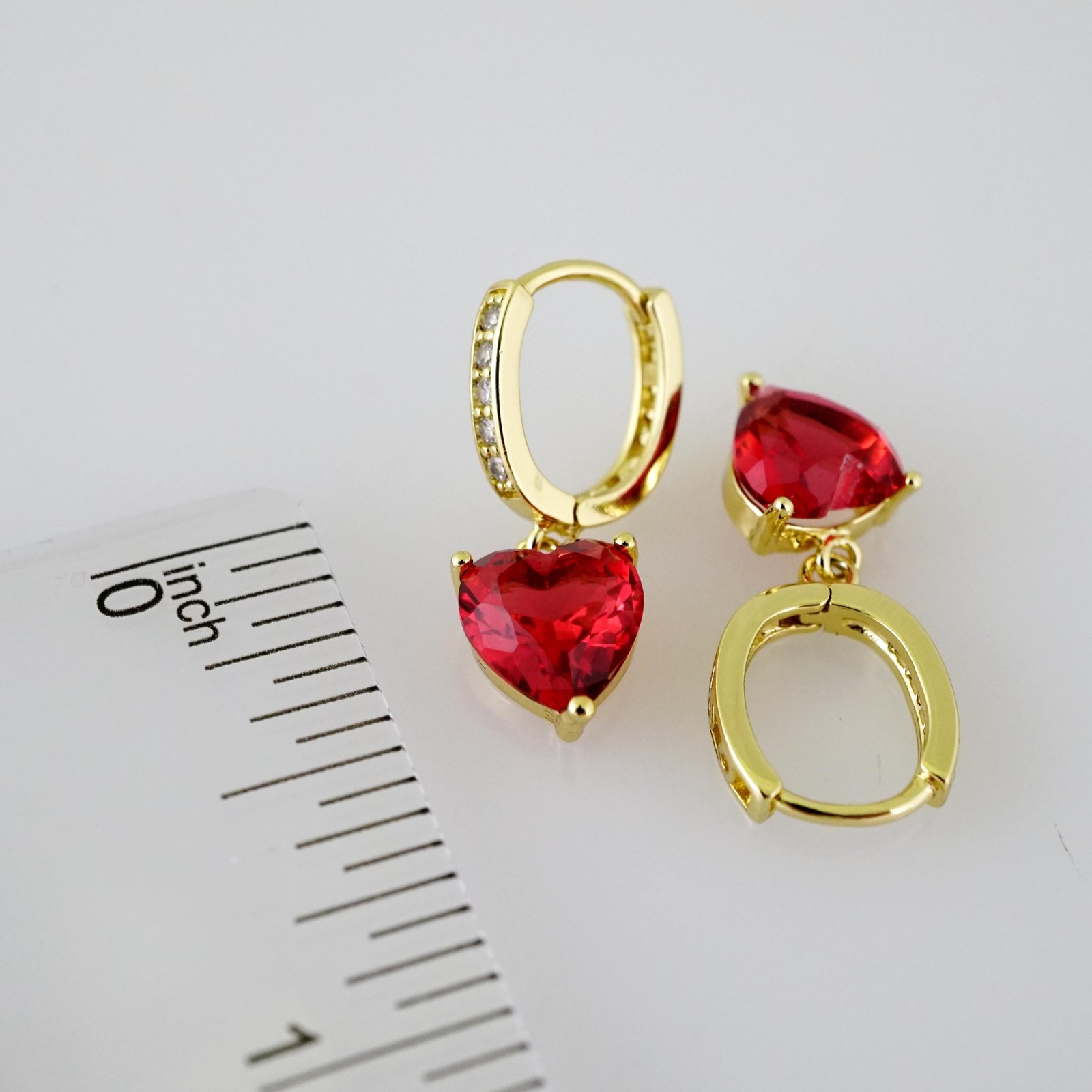 E2455 Earrings - Aretes - Zircon Stone - 14K Real Color - Image 3