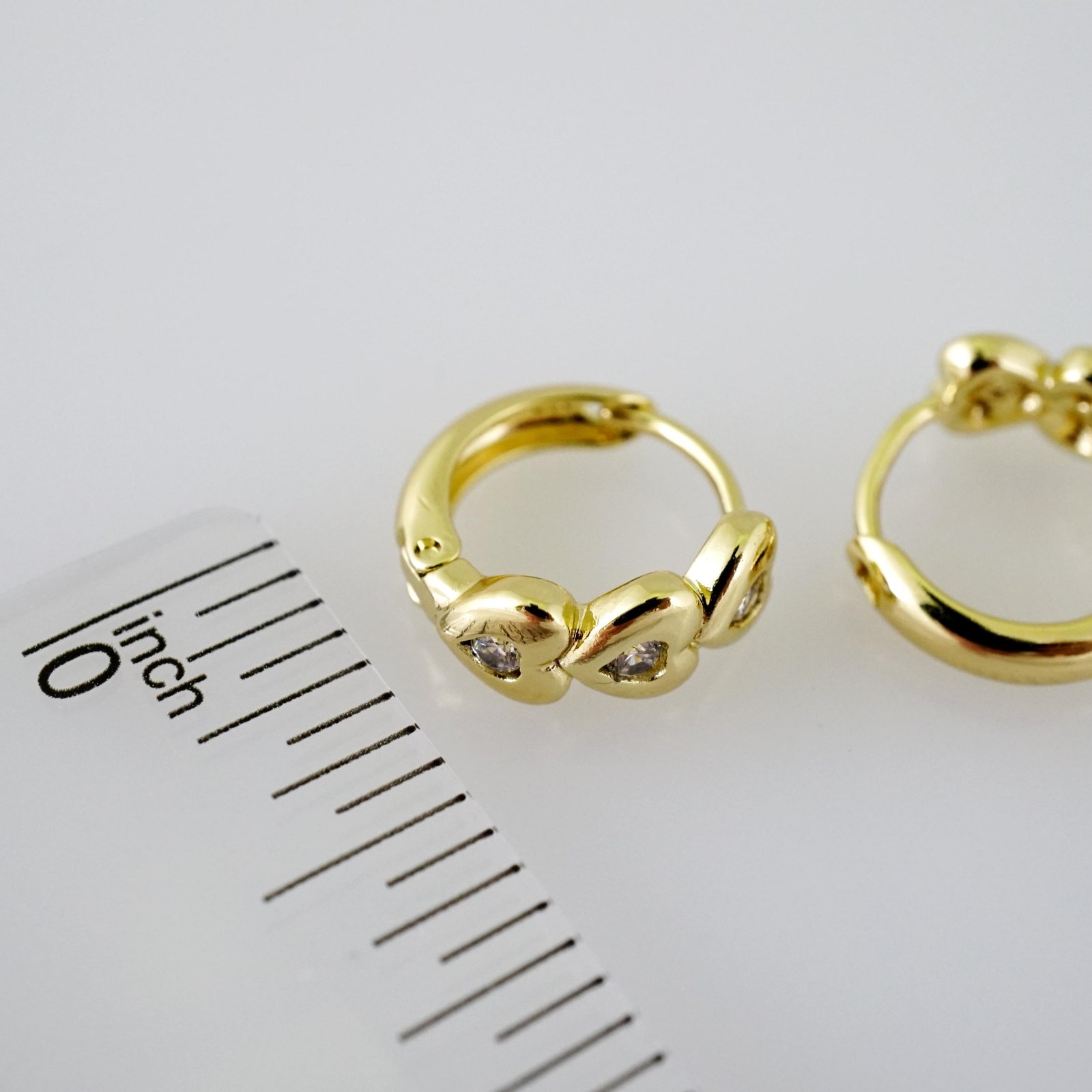 E2456 Earrings - Aretes - Zircon Stone - 14K Real Color - Image 3