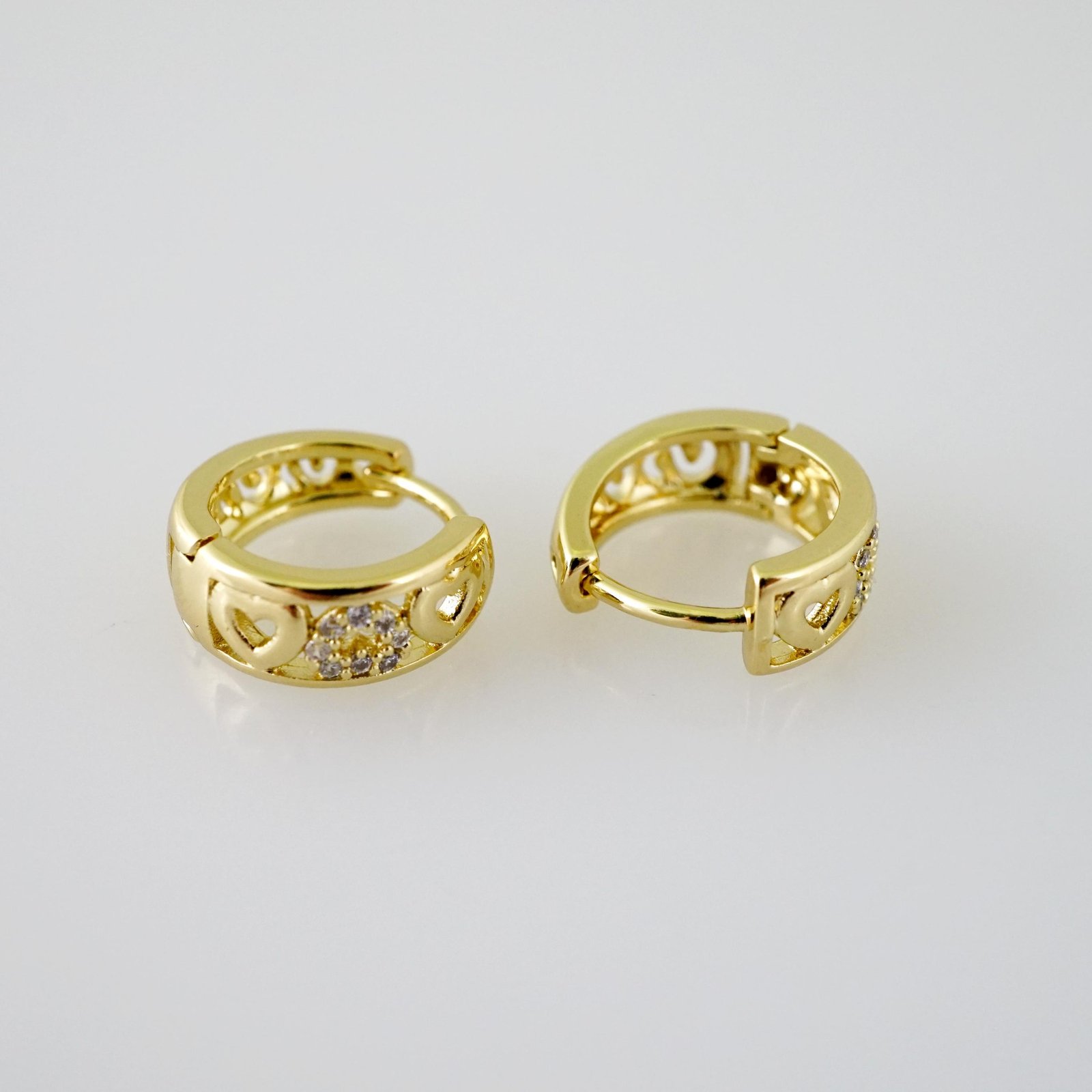 E2457 Earrings - Aretes - Zircon Stone - 14K Real Color - Image 2