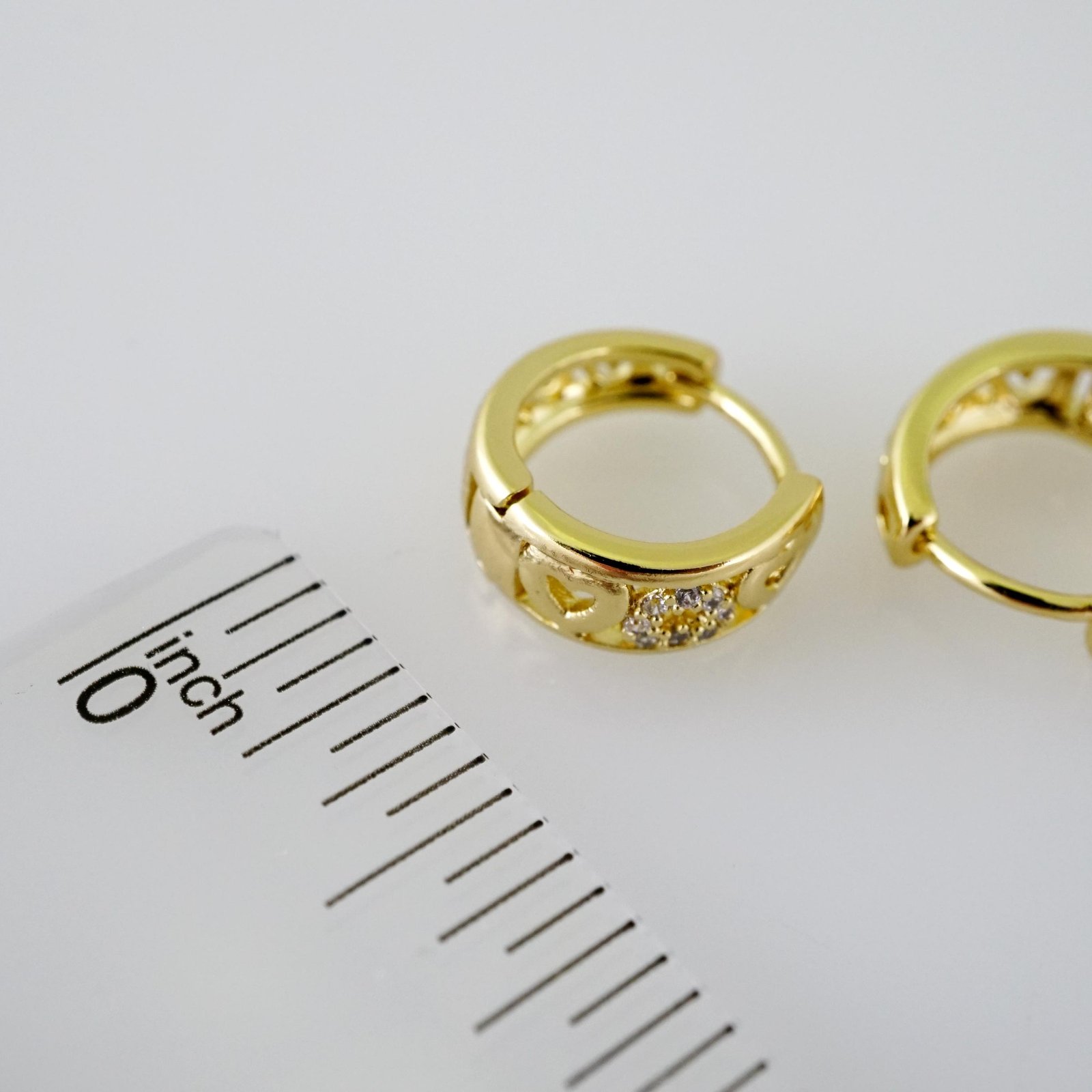 E2457 Earrings - Aretes - Zircon Stone - 14K Real Color - Image 3