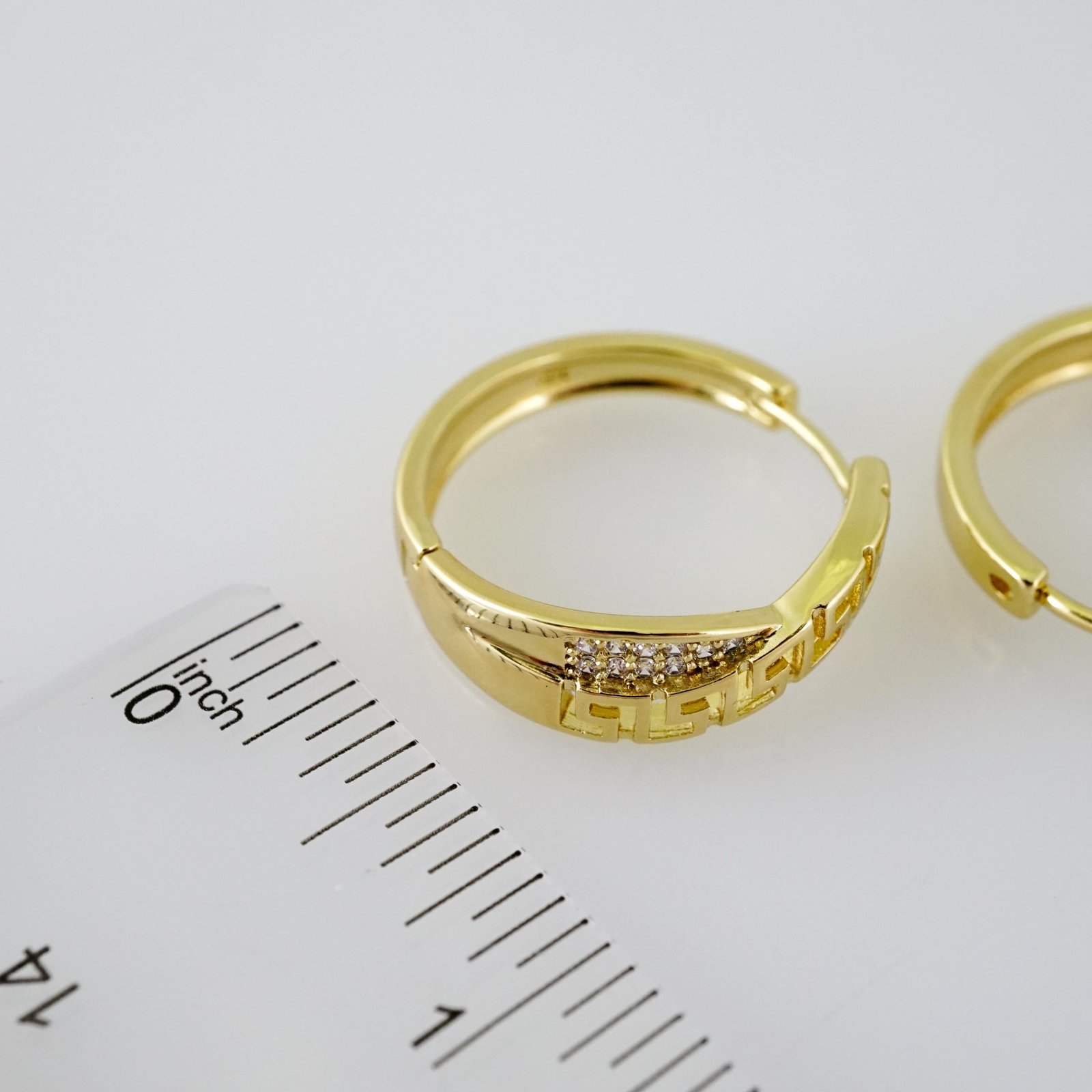 E2458 Earrings - Aretes - Zircon Stone - 14K Real Color - Image 3